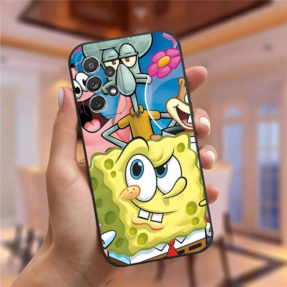 Cute SpongeBob SquarePants Phone Case for Samusng S23 Ultra S22 S20 Fe S21 Plus Galaxy A54 A34 A24 A53 M54 Note 20 Back Cover