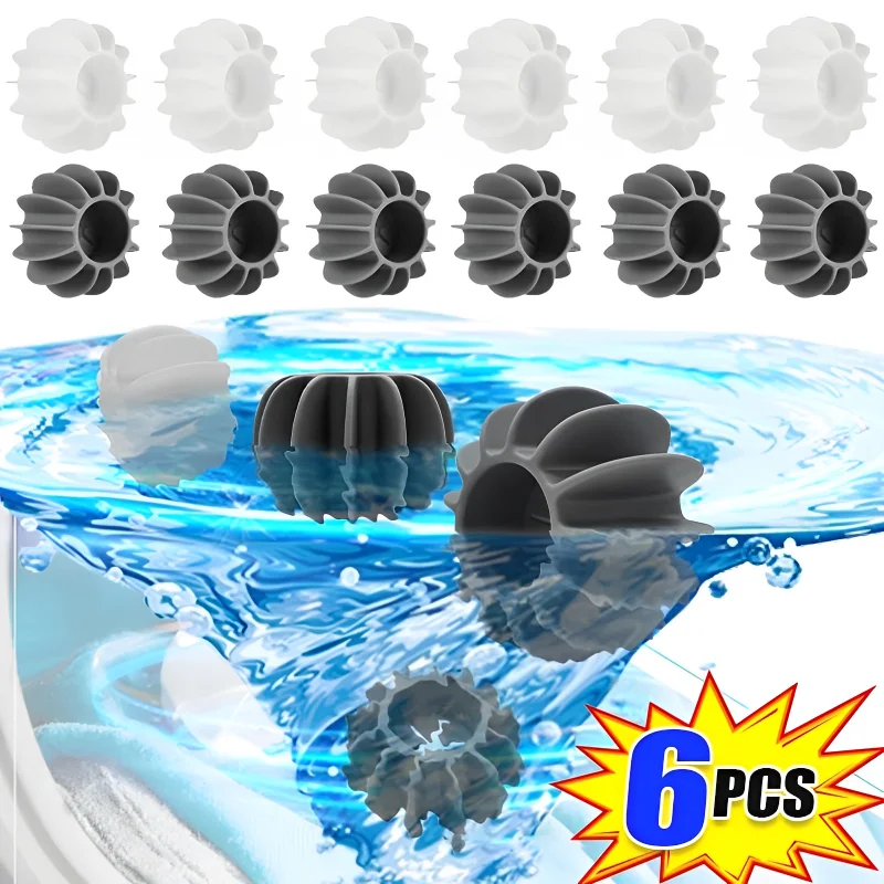 

6/1Pcs Silicone Magic Laundry Ball Decontamination Anti-Winding Knot Prevention Reusable Soft Not Hurt Clothes Cleaning Tools