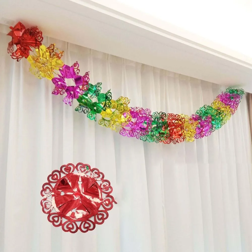 thumbnail image 1 of 2/4/8Pcs Multi Colour Party Supplies Xmas Gift Ceiling Wreath Hanging Decoration Christmas Decor Metalic Foil Garland, 1 of 5