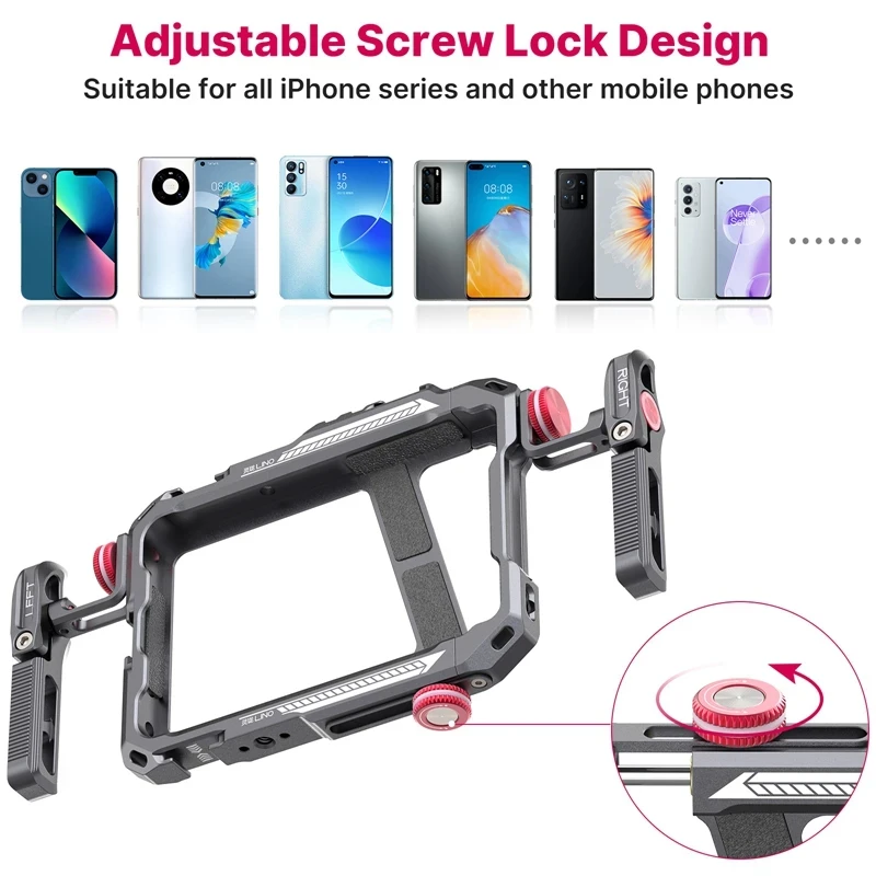 Ulanzi Lino Smartphone Cage for iPhone X XR XS Max 11 12 13 Mini/Pro/Pro Max Smartphone Handle Grip Phone Vlog Video