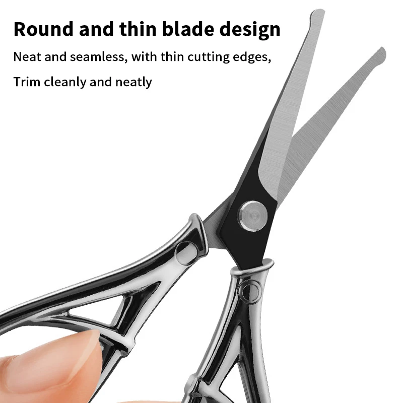 Nasenhaarschere Mini Edelstahl + ABS Rundkopf Beauty Trimmer Nasenhaarschneider Tragbare Ergonomie Nasenhaarschneider – Detail 2