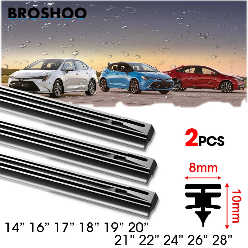 

Car Wiper Blade Windscreen Vehicle Insert Hybrid Denso Rubber Strip Refill 8mm 14"16"17"18"19"20"21"22"24"26"28" Car Accessories