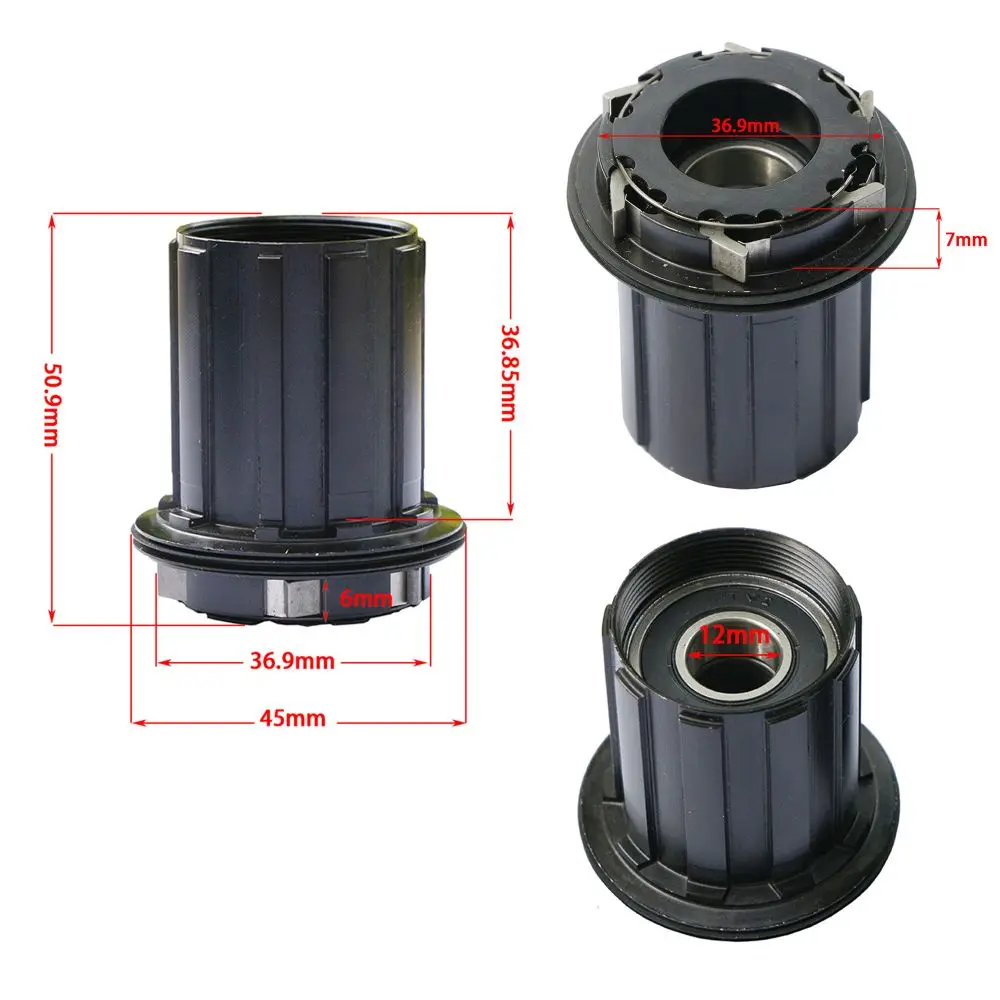 11단 프리허브 바디 알루미늄 합금 12mm 카세트 프리휠 바디 72링 HG 사양 자전거 허브 교체용 자전거 구동장치