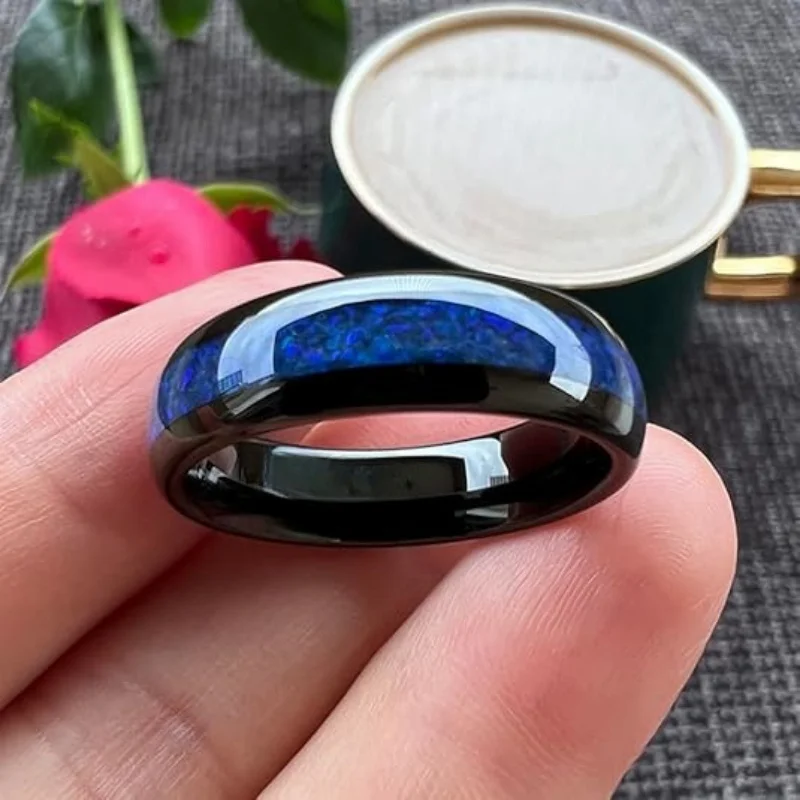 Wedding Ring, Tungsten Carbide Ring with Arrow Inlay, Men's and Women's Wedding Rings, Men's and Women's Engagement Rings, 8Mm 4