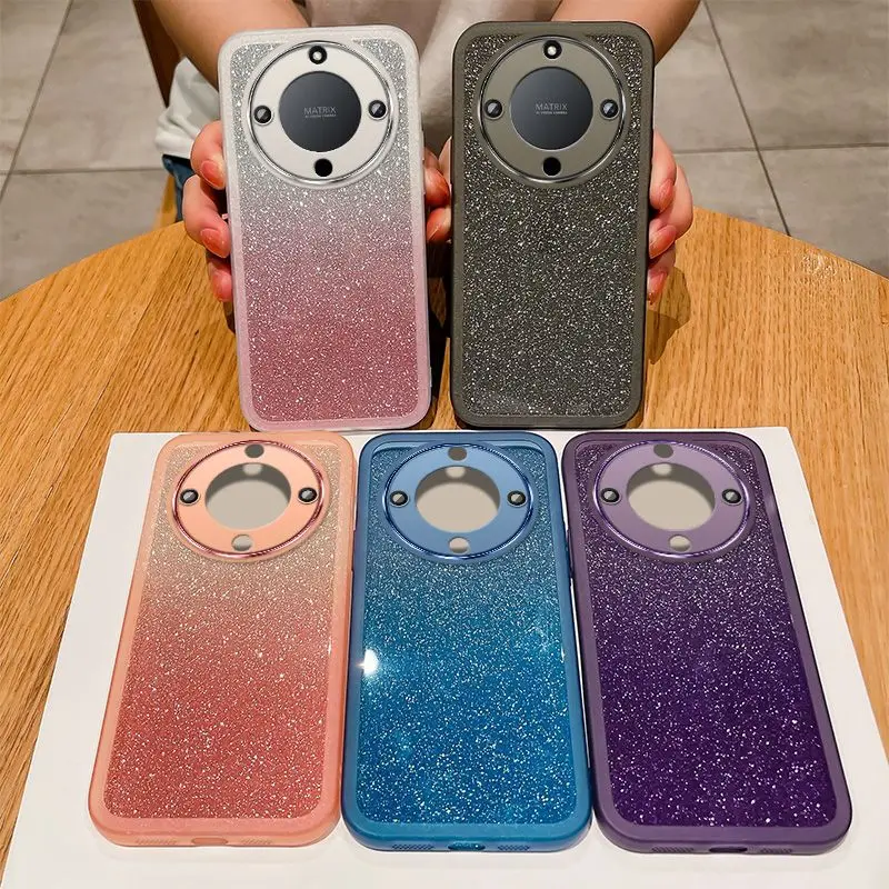 Honor Lite Soft TPU Glitter Lens Protective Back Cover Phone Case For Huawei honor Magic 5 4 Pro Shell_voghion.com