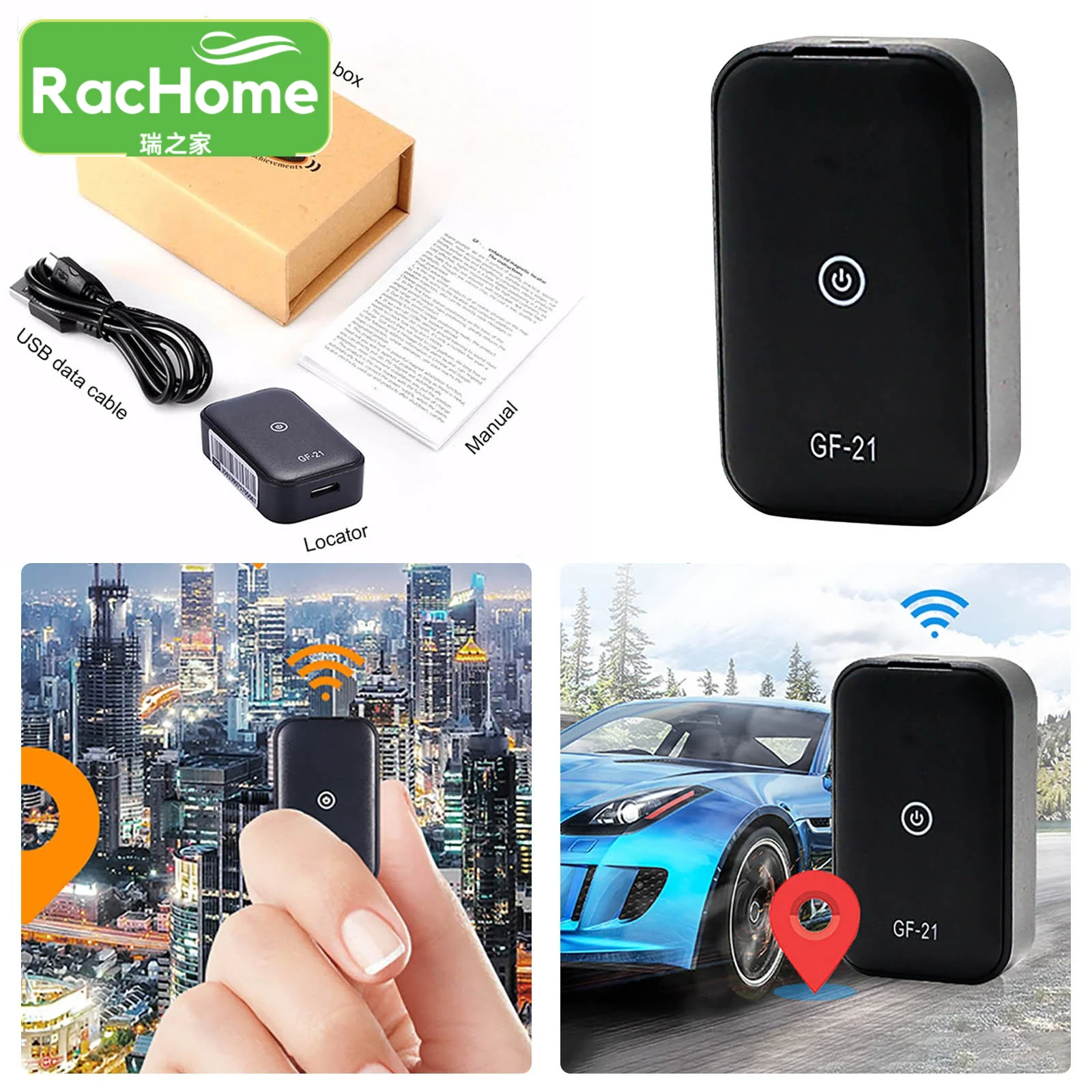 Mini Rastreador Gps Localizador De Seguimiento Eo Safe Imports Esi-6195  Color Negro