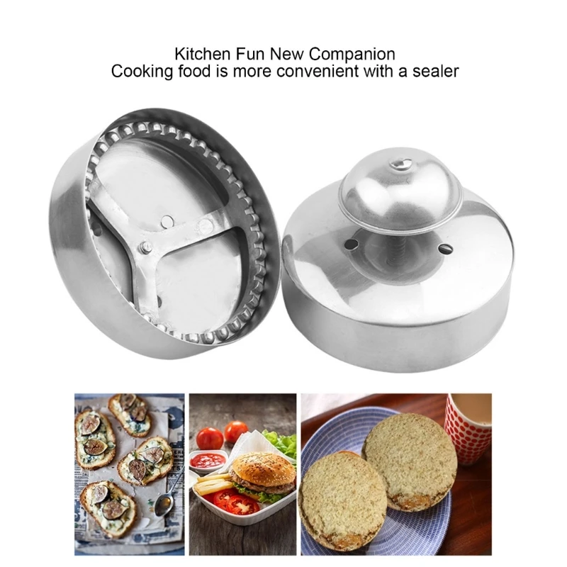 Dough Presser Pockets Pie Molds Party Potluck Hand Pie Molds Baking Stainless Steel Sandwich Cutter and Sealer