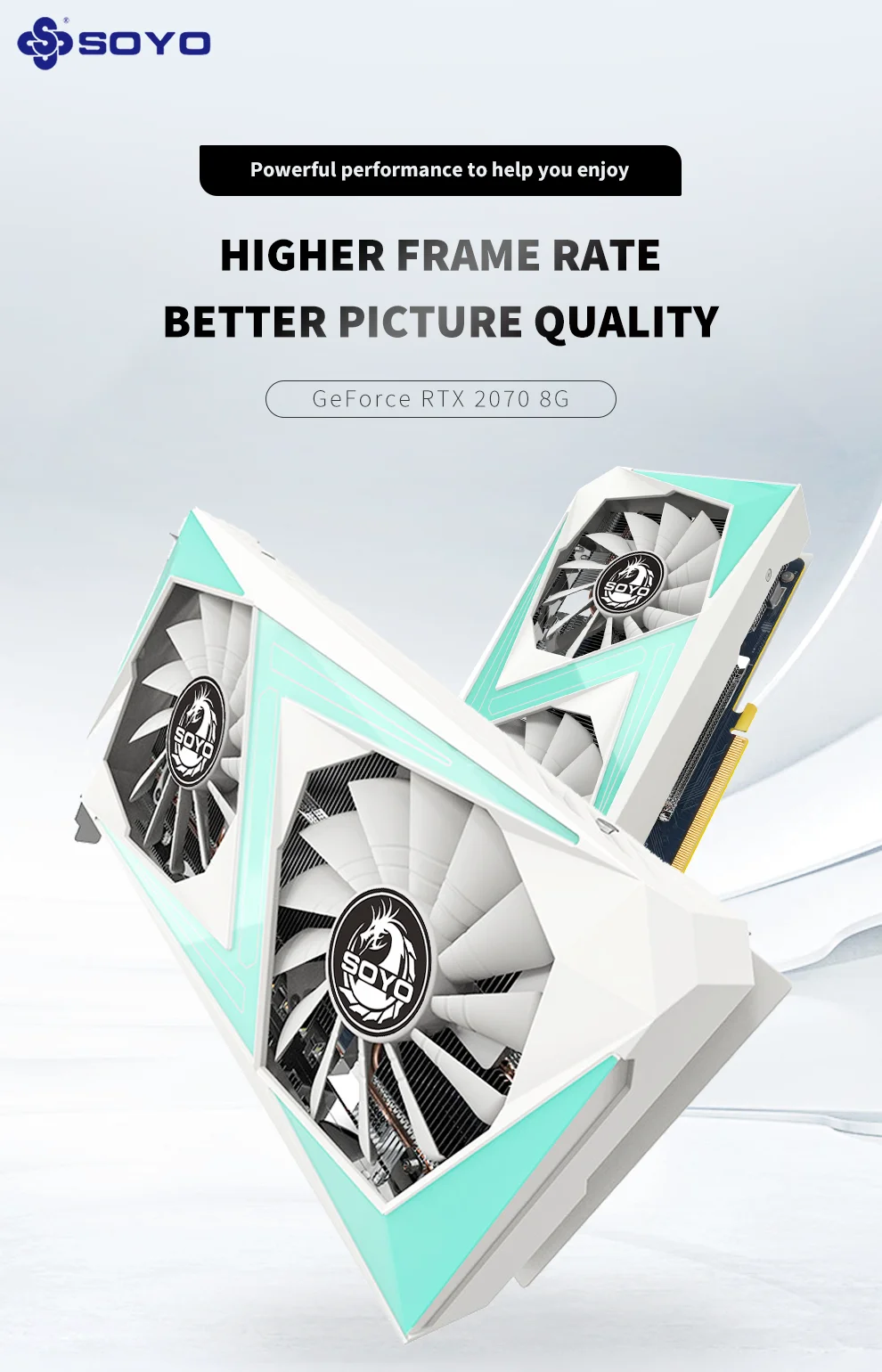 Description Picture 2 of itemSOYO RTX 2070 Graphics Card 8GB 256Bit GDDR6 Gaming Video Card 8Pin PCI-E 3.0×16 HDMI DP GPU Support Desktop Computer