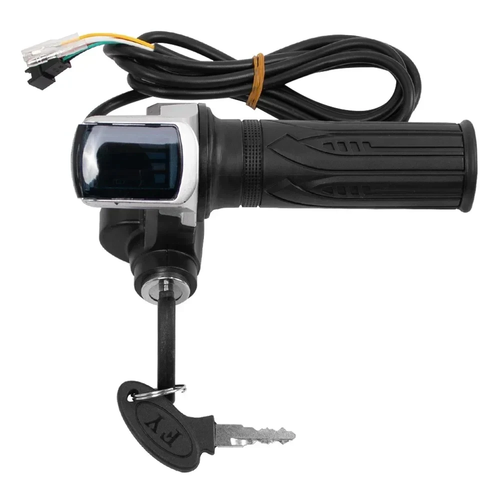 E-Bike Handlebar Throttle Grip with Lock and LED Power Display