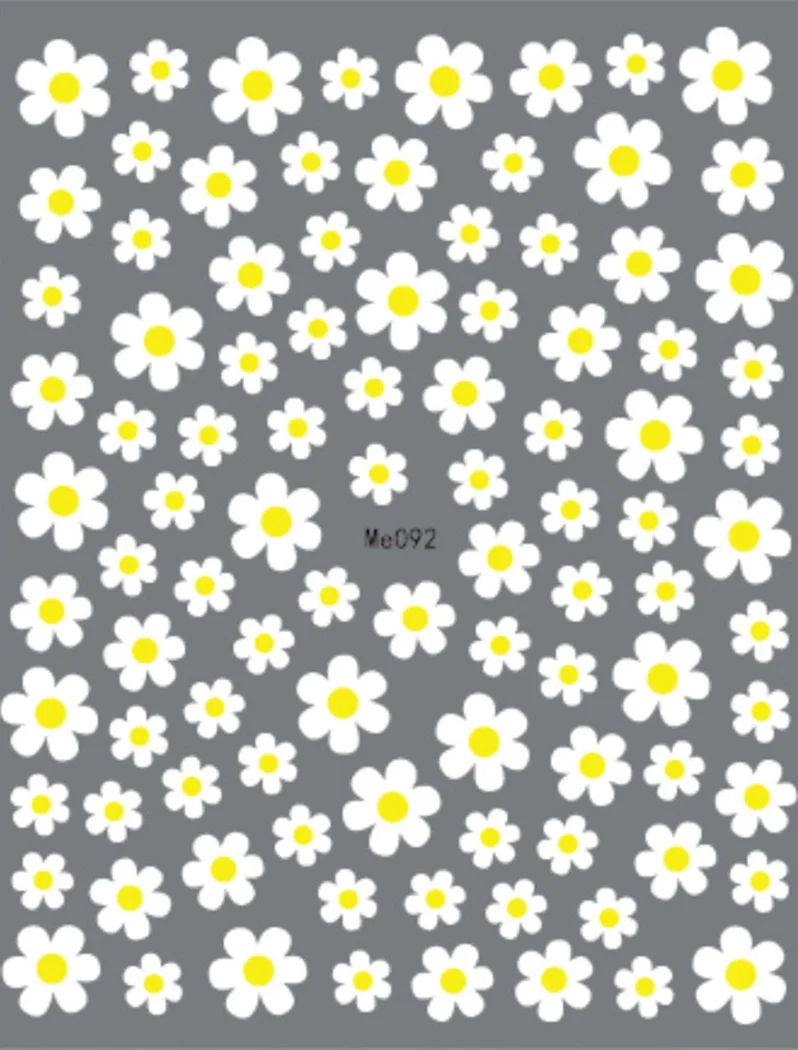 Nail Art Flower Daisy Embossed Stickers Nail Sliders Simple Floral Design Elegant Self Adhesive Nail Art Decals Decoration 6