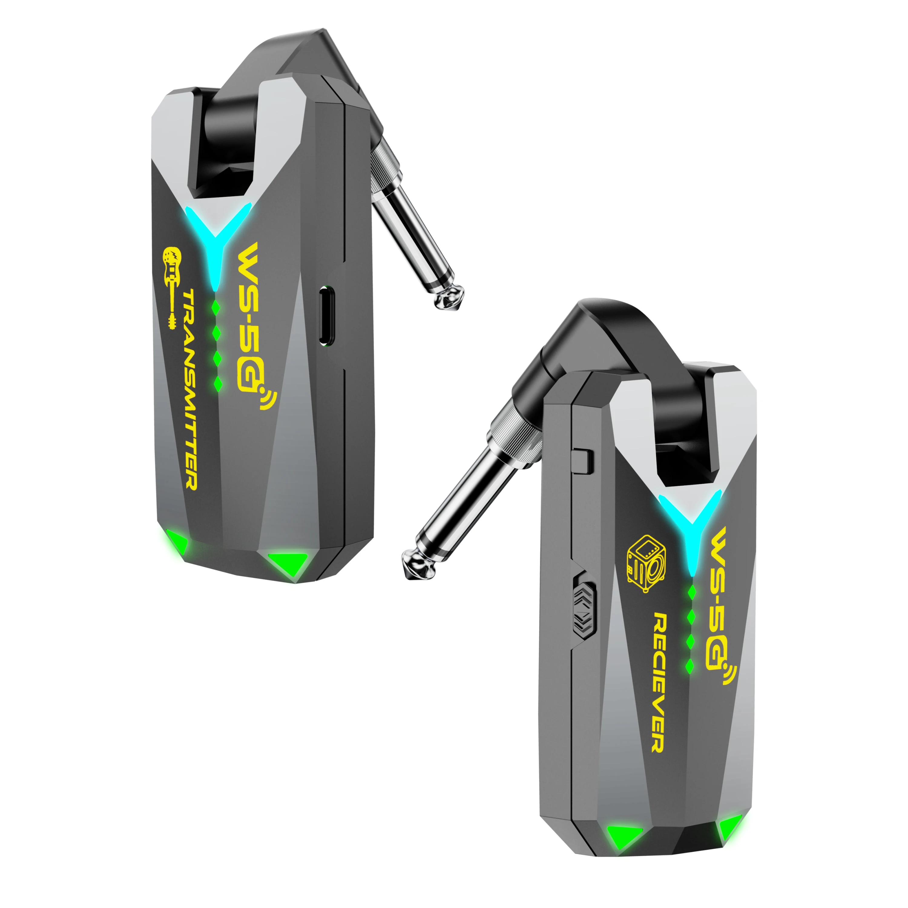 5.8GHz Wireless Guitar System Audio Rechargeable Transmitter Receiver Works with 3.5mm & 6.35mm Jacks No Pairing Required