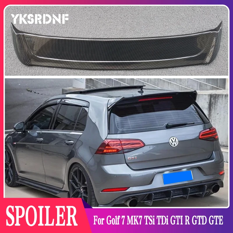 폭스바겐 골프 7 MK7 TSi TDi GTI R GTD GTE OSIR 스타일 자동차 리어 루프 스포일러 리어 트렁크 윙 립, ABS, 2013-2018