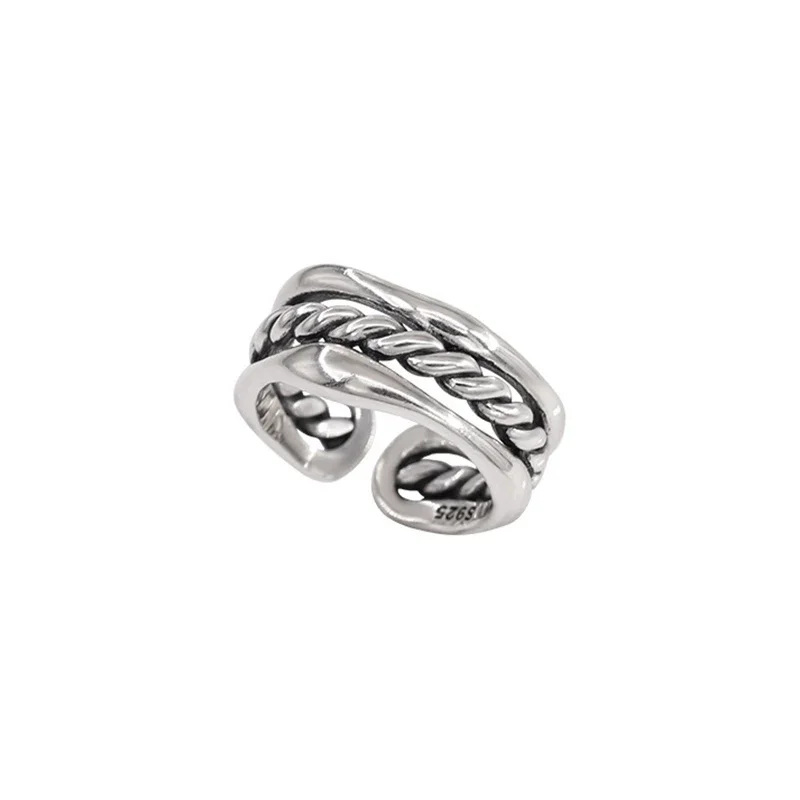 

Multilayer Winding Silver Rings Vinatage Chain Rings for Women Girls Engagement Fashion Party Daily Opening Ring Fine Jewelry