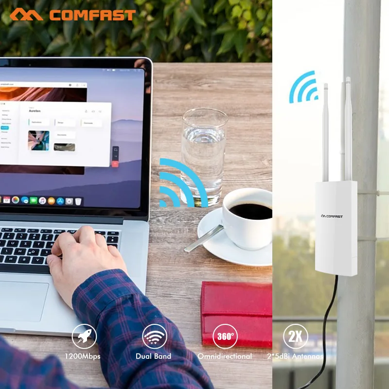 Outdoor wireless AP 5 ghz WIFI router 300M ~1200Mbps Poe access point AP WI-FI bridge repeater antenna WIFI base station hotspot