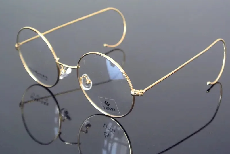Vintage Round Eyeglasses - Small Round Glasses with Alloy Frame & Mirror Coating Lenses