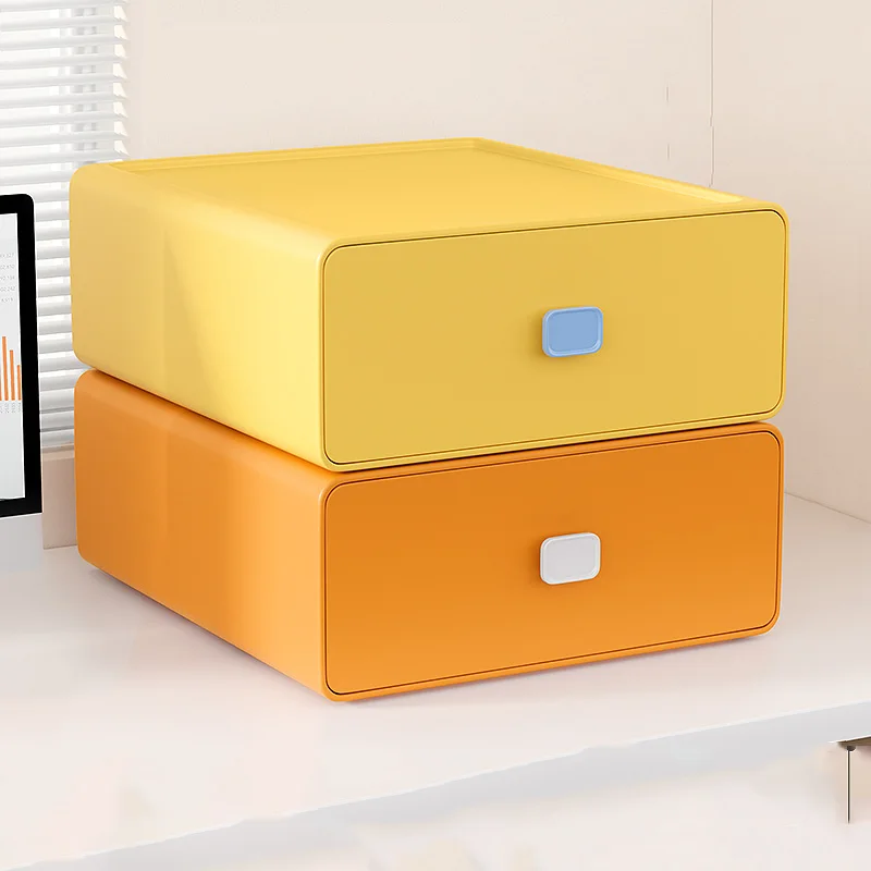 Candy Color Desktop Stackable Organizer Drawer Office Accessories Storage  Box