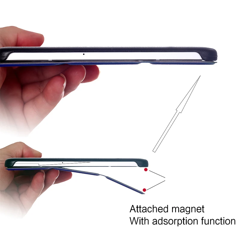 Premium PU Leather Tri-Folding Stand Magnetic Flip Tablet Cover Case