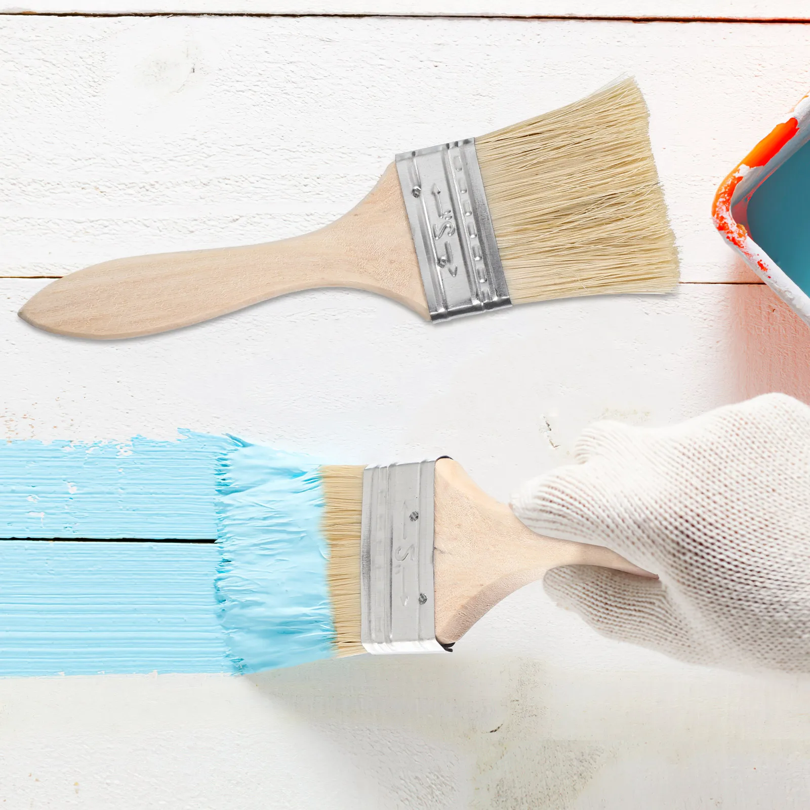 10Pcs Thickened Wooden Handle Paint Brush House Decoration Butter Mixed Fiber Painting Brush Paint Application Tools paint brushes