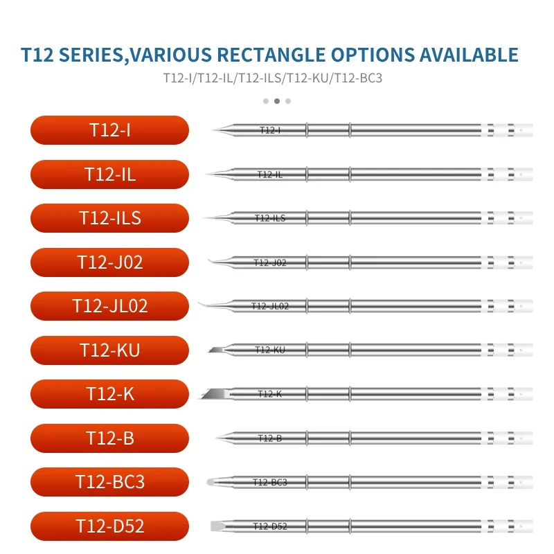 T12 Series Soldering Iron Tips Electric Welding Tool T12-I ILS JL02 KU K Replacement Tips FX-951 Rework Station soldering iron