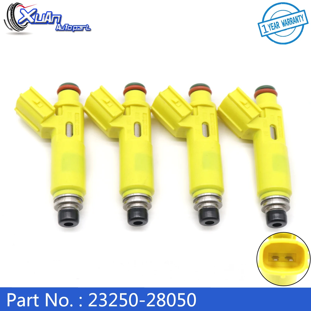 

XUAN 4pcs Car Fuel Injectors Nozzle 23250-28050 for Toyota RAV4 2.0L L4 2001-2003 23250-0H010 FJ639 23209-28050 23250-28020