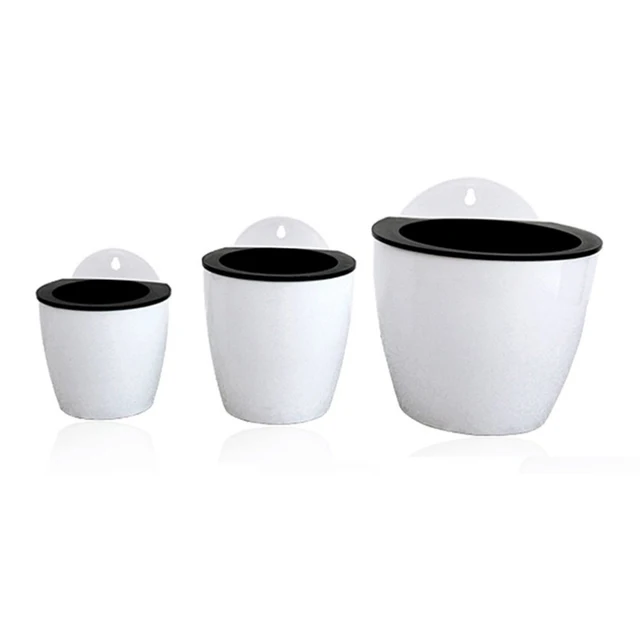 Pot de fleur mural en plastique absorbant l'eau automatique, système de sol ou hydroponique, Pot pour mur, balcon, support de Pot de fleur 6