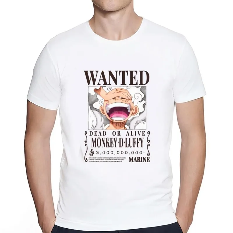 

bilibili Anime O-ONE L-Luffy P-PIECE Gear 5 T Shirt Women Couple Combination Clothes Short Sleeve Collar Fashion Man Cotton