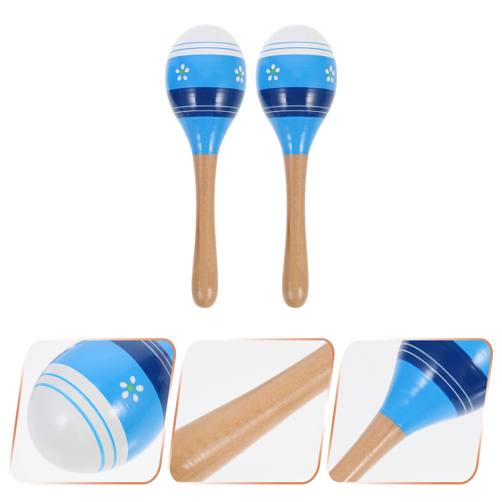 

1 Pair Children Percussion Playthings Wooden Maracas Toys Toddler Sand Hammer