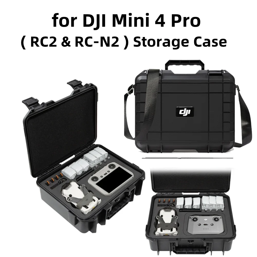 Drone Accessories Drone Storage Bag DJI Case Drone Case Handbag Case Camera Carrying Case Explosion-Proof Box ABS Hard Shell Box Carrying Case For DJI Mini 4 Pro RC 2&RC-N2