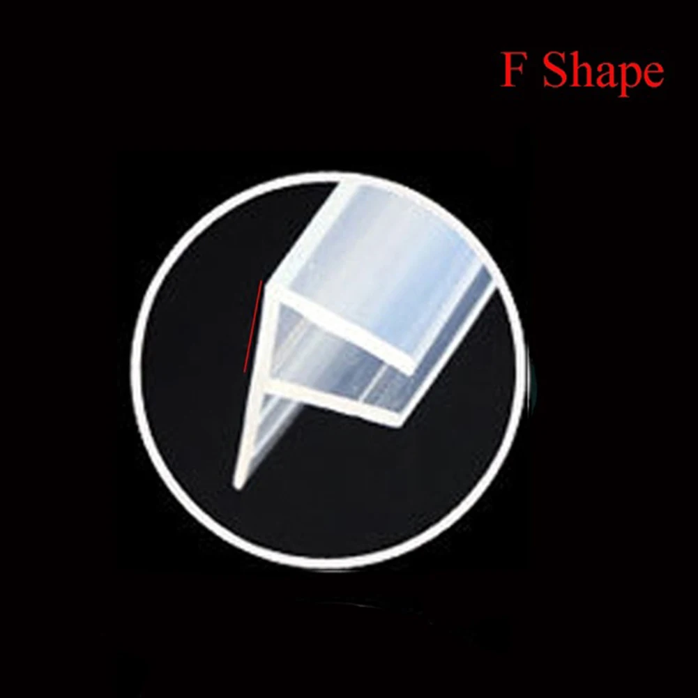 Silicone Seal Strip 2M 6/8/10/12mm Seal Strip Screen Door Bathroom Shower Water Silicone F/U Shape Door Draft Blocker Acoustic Insulation Strip