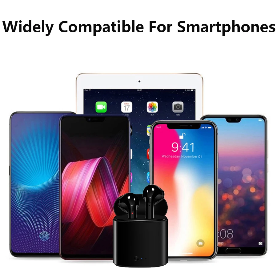 I7s TWS 무선 헤드폰 블루투스 5.0 이어폰, 스포츠 이어버드 헤드셋 마이크 충전 박스 헤드폰 pk i7 i12 Y30 Y50 A6S