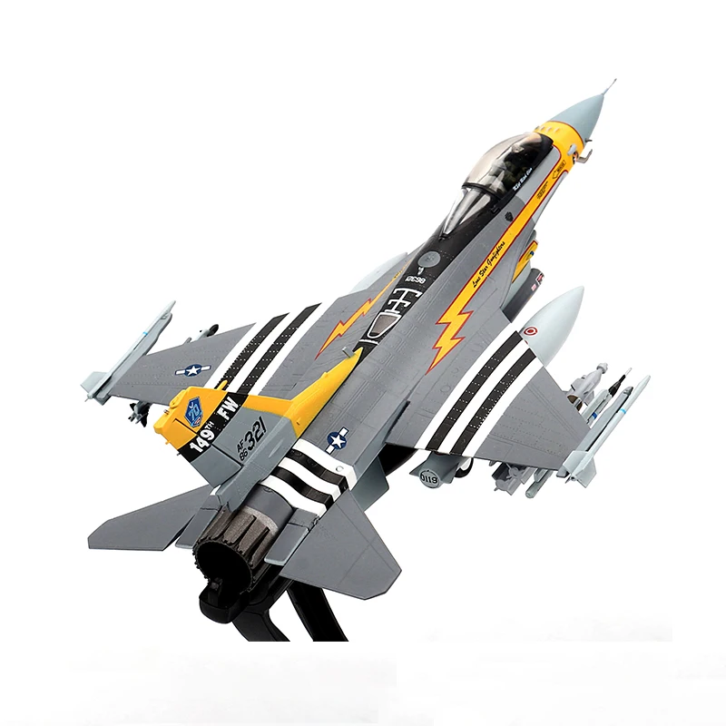 Modèle Avion De Chasse F16 En Alliage 1/72 - Collection Avec Base, Décoration Étagère Ou Bureau