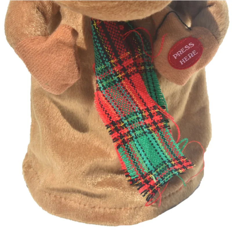 Electric Dancing Elk Reindeer Santa Claus Plush Doll With Music Household Christmas Decoration Christmas Exquisite Electric Gift