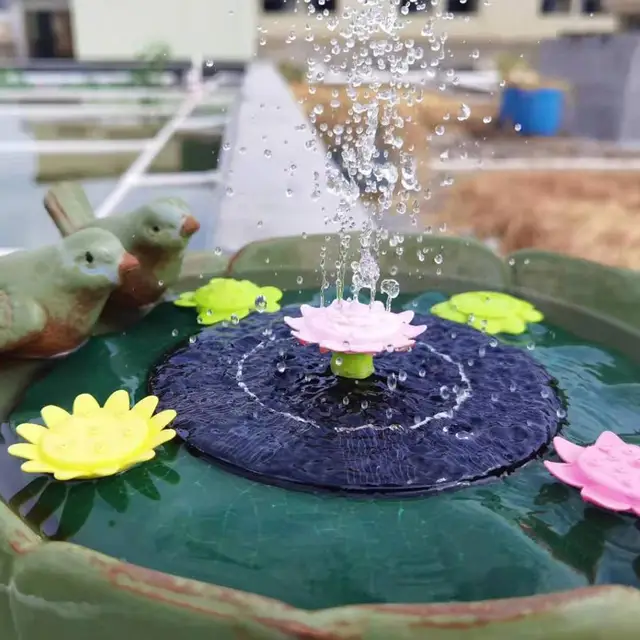 Pompa Ad Acqua Solare A Forma Di Fiore Di Loto - Fontana Galleggiante Per Laghetto O Giardino - Foto 10