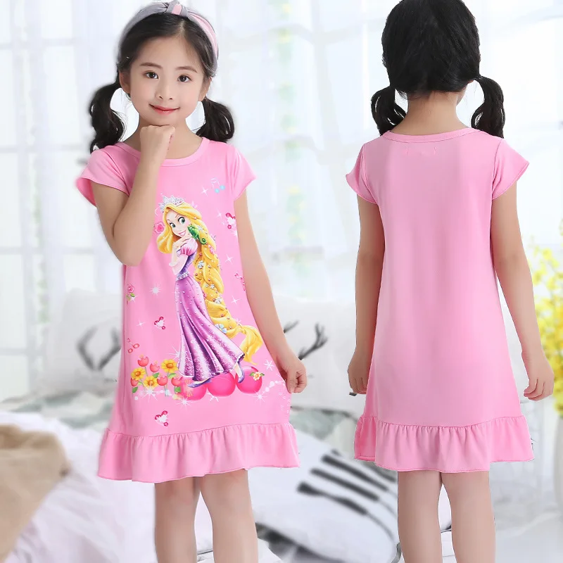 Frozen Snow White Princess Dress Cute Summer Kids Clothes Sleeping Skirt Girl Homewear Nightdress Children's Pajamas for Girls