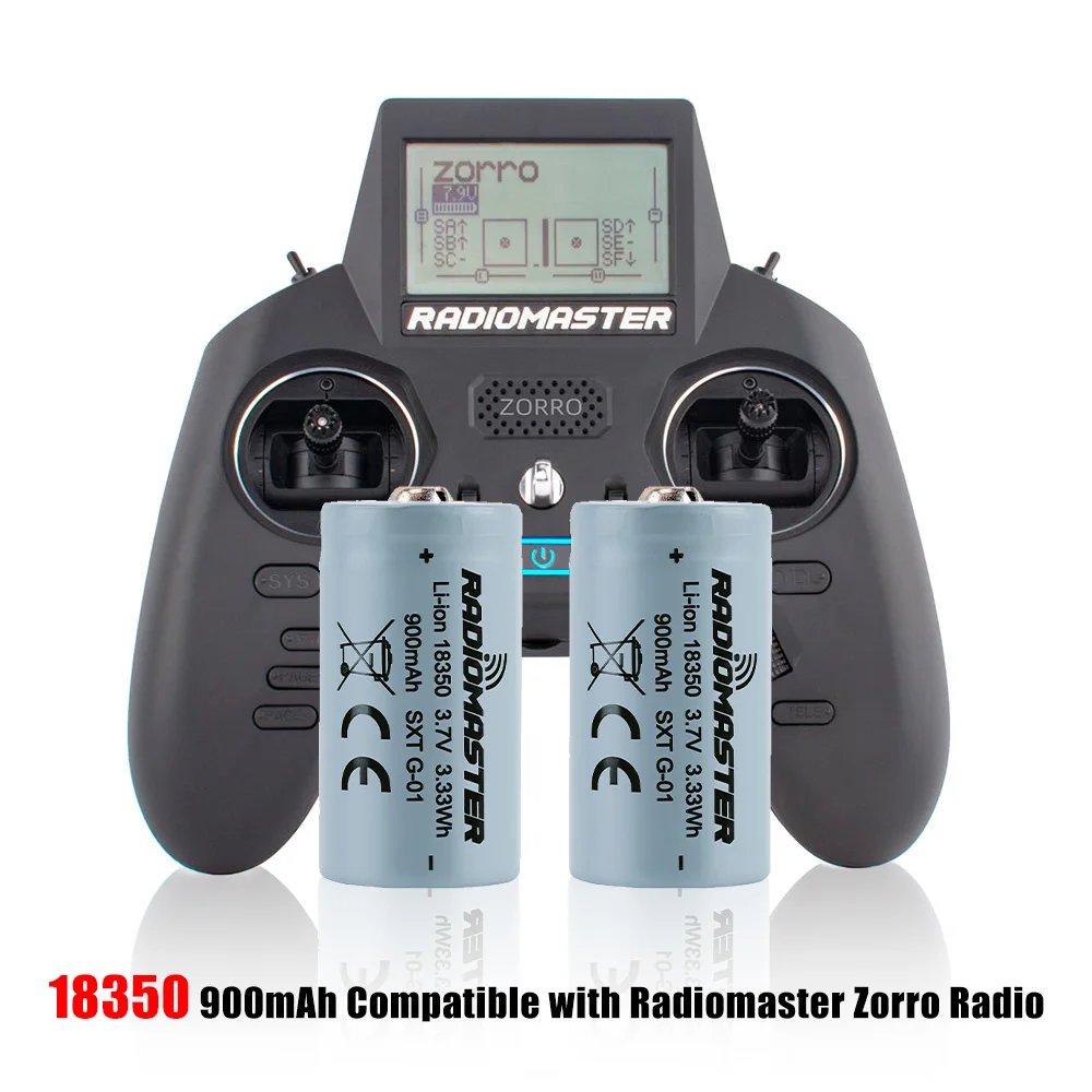 Batterie Li-ion 18650 3200mAh pour RadioMaster TX12 Zorro avec étiquette de spécifications visible