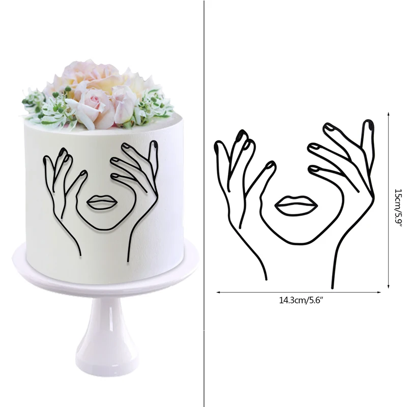 Outils de gâteau en acrylique, accessoires décoratifs, art minimaliste  abstrait, visage de dame, mariage, fête d'anniversaire, fournitures  décoratives de bricolage, 1 pièce - AliExpress