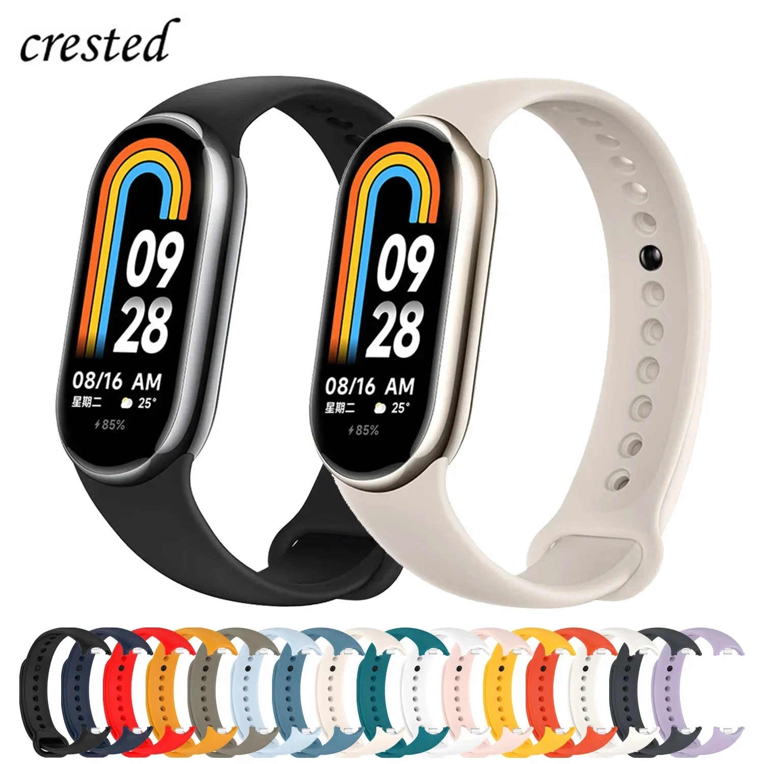 Rubber Bracelet for Mi Band 8 Strap NFC Accessories Sport Silicone SmartWatch Wristband pulseira correa Xiaomi MiBand 8 strap