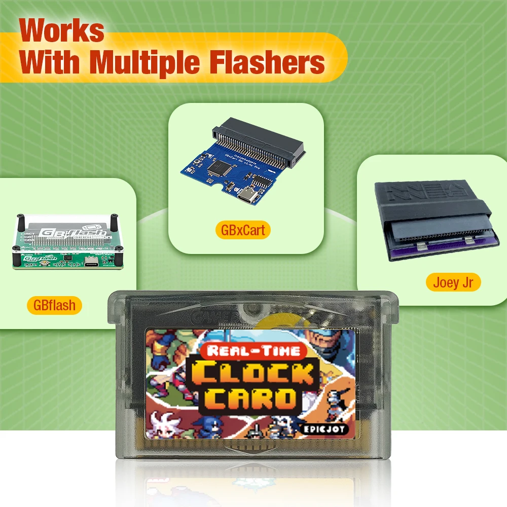 GBA RTC カートリッジ書き換え可能 32 メガバイト 1Mbit フラッシュ