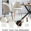 3 Pieces Dining Table Set for 2, Home Kitchen Round Dining Table with Thick Tabletop and 2 Upholstered Arm Chairs 3
