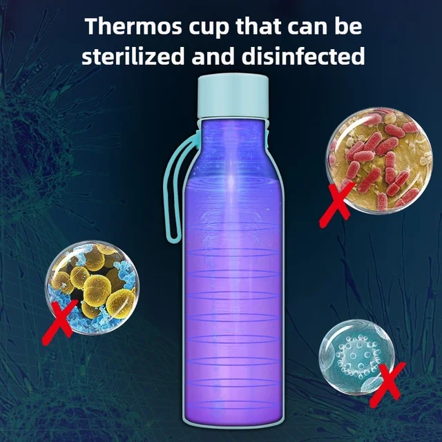 Popular UV Sterilizing Water Bottle - Smart UV Disinfection 304 Stainless Steel Insulated Sports Flask 2