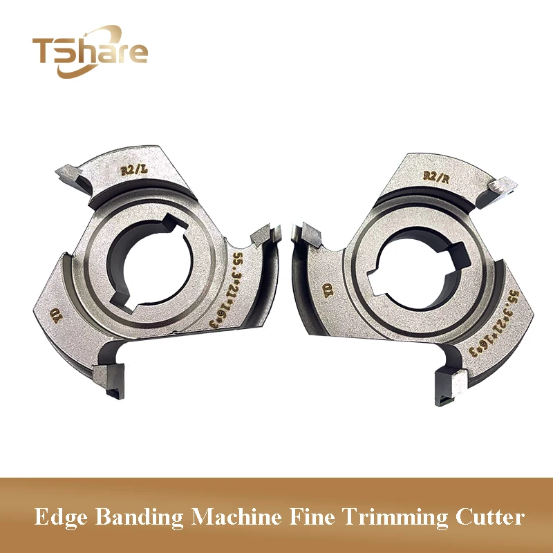 

1Pair 55.3X21X16X3Z R2 (L+R) Fine Trimming Cutter Profile Trimming Cutter for SCM Edge Banding Machine