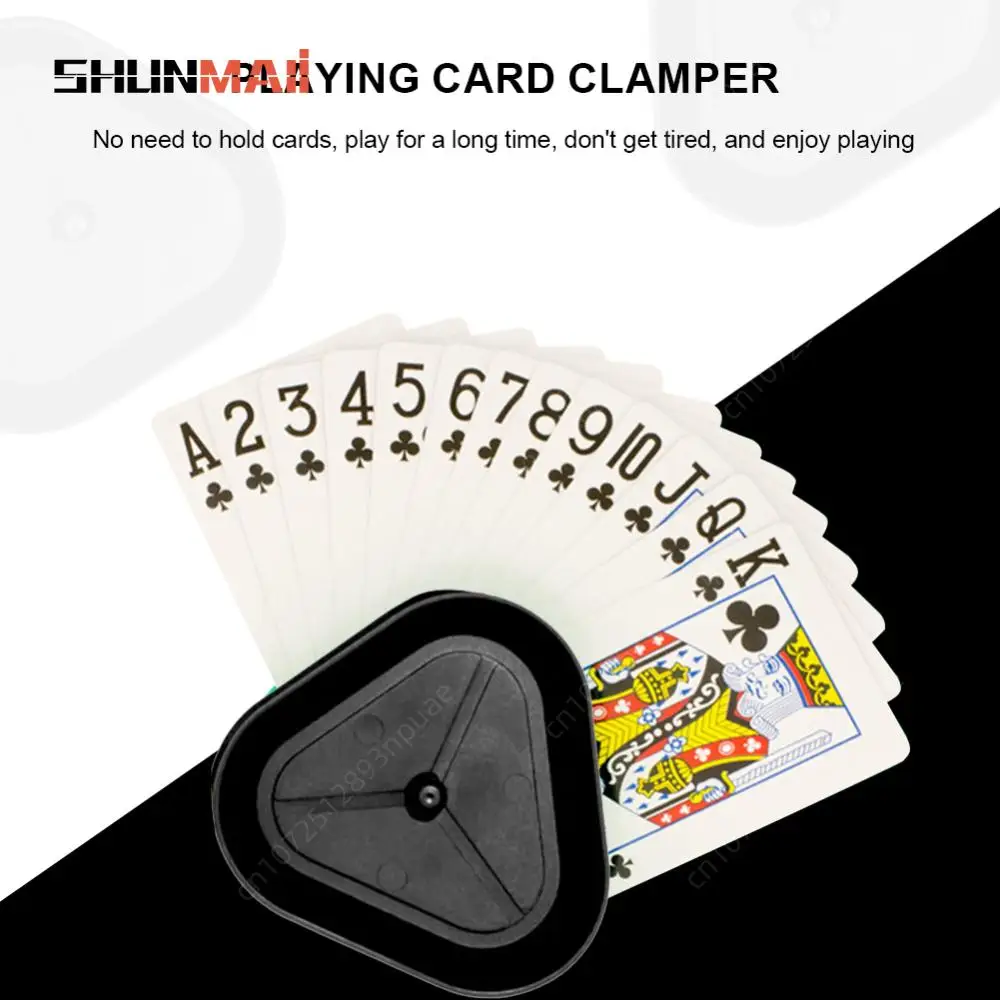Card Game Holder Playing Card Clamper Triangle Board Game Poker Seat Hands-Free Little Hands Cards Tray Four-piece Set Plastic