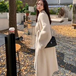 Natural Wool Coat Sheep Shearing Fur Coat Women Clothing Winter Jacket Women Long Real Wool Jackets Fur Coats Ladies Veste Femme