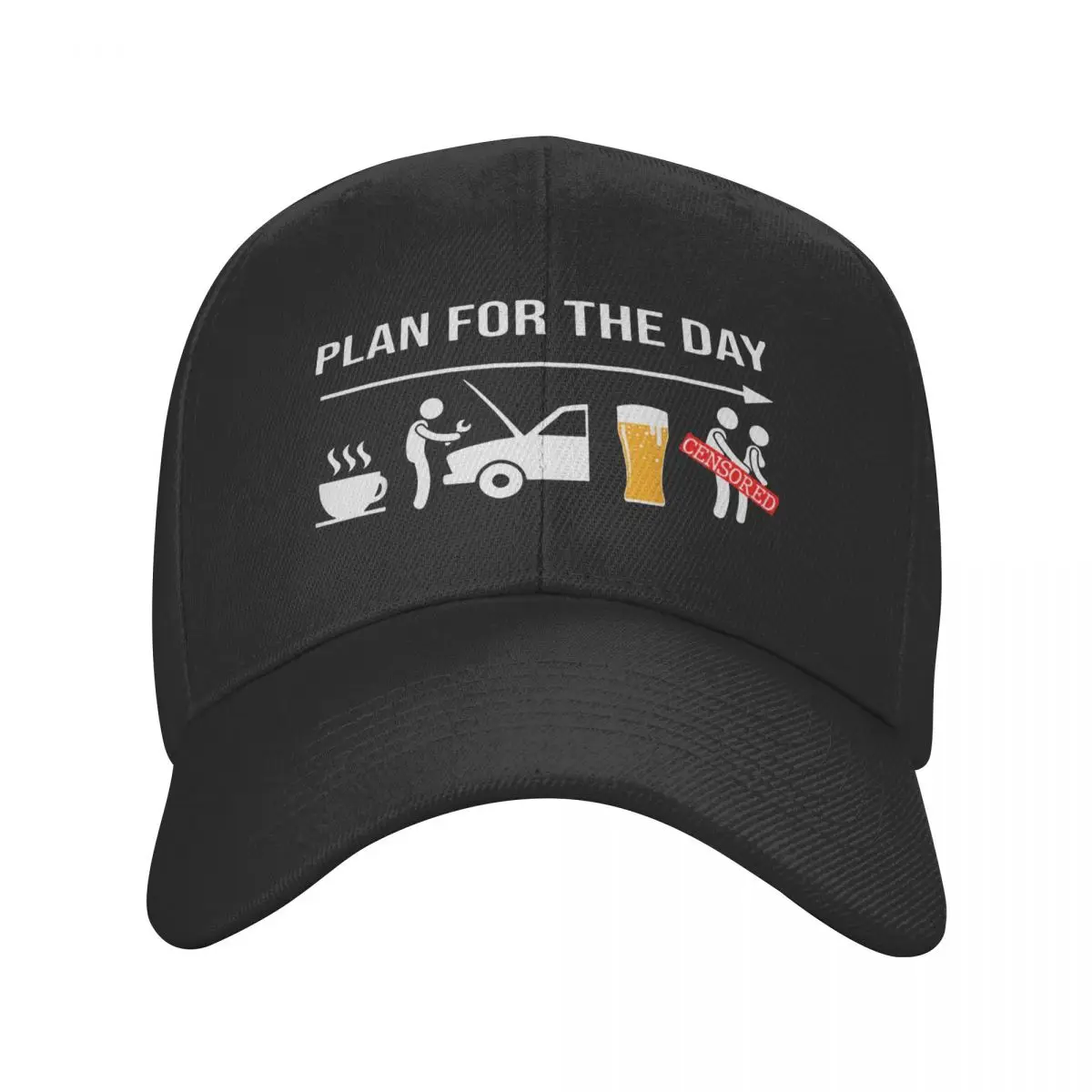 

Plan For The Day Funny Coffee Wrench Beer Baseball Cap Men Women Retro Sun Hat Dad Hat Breathable Trucker Cap Summer Hats