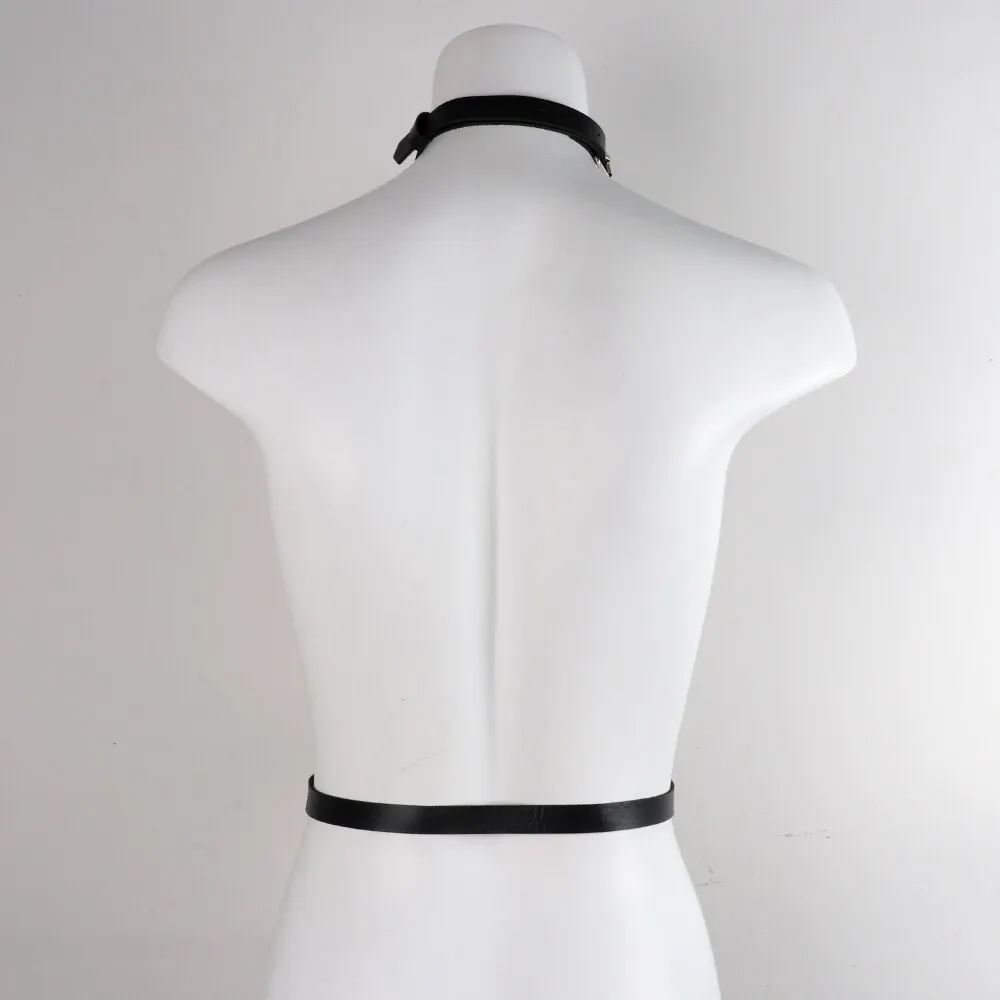 Leather Belt Women Leather Round Neck Adjustable Belt Fashion Punk Waist