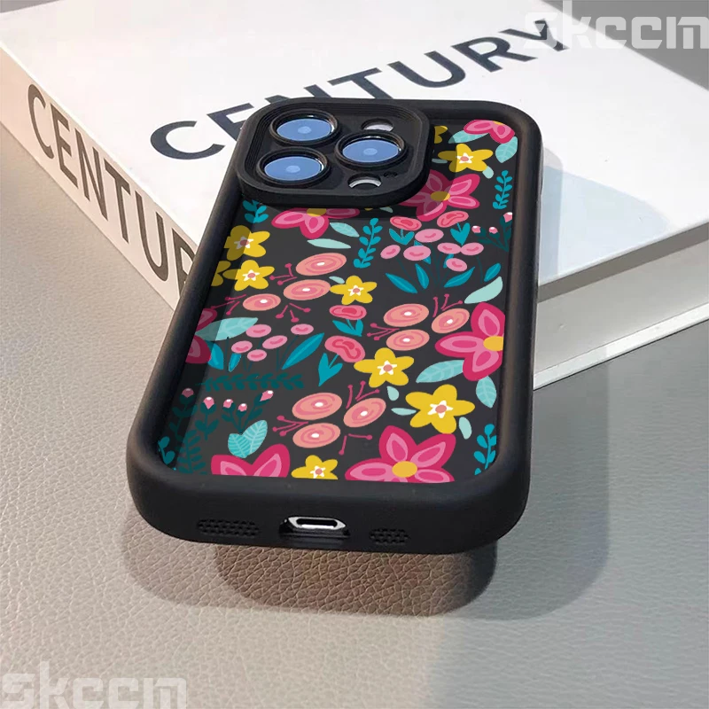 Luxurious Pink Flower Soft Silicone Shockproof Phone Case