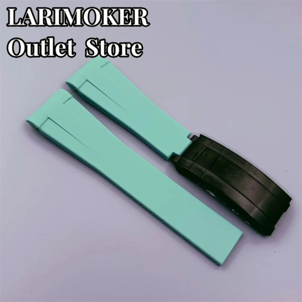 20mm Multi-Color Rubber Watch Strap with Stainless Steel Buckle