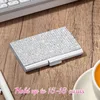 Qinsuee Bling Bling Small Business Card for Women 10-20 Sheets Capacity, Alloy Business Card Case, Pocket, Slim Business Card 3