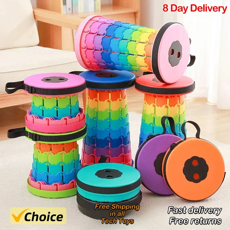 [Source Factory] New Portable Round Folding Chair Accordion Chair Height Adjustment Simple Tool Elephant Swing Playground Qu