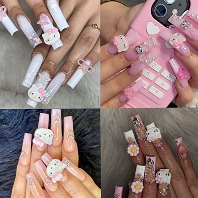 50Pcs Sanrioed Kawaii Melody Kuromi Hello kitty Nail Charm 3D Nail